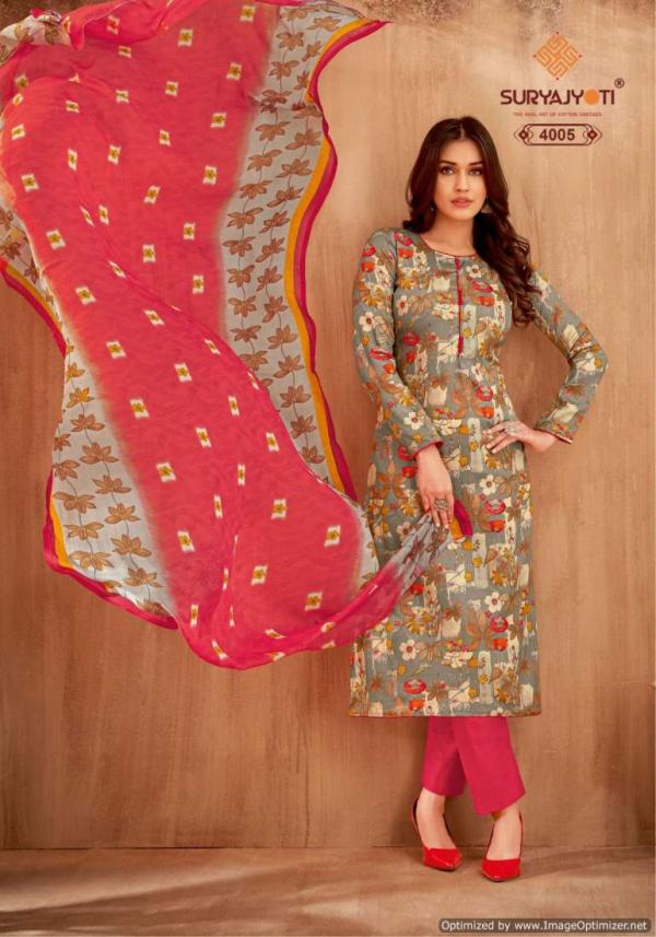 Suryajyoti Naishaa Vol 40 Jaam Satin Cotton Printed Dress Material